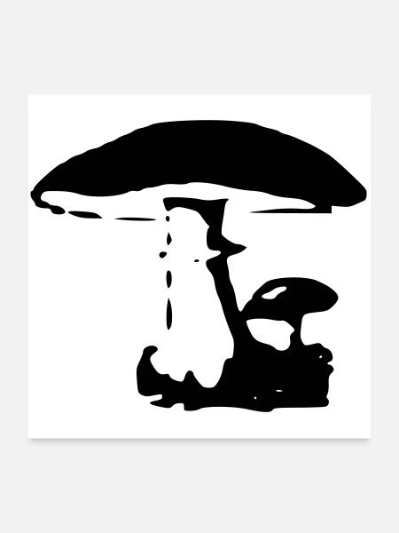 Mushroom Witch Tube Mushroom Seeker - Poster 24" x 24" (60x60 cm) - white - Front