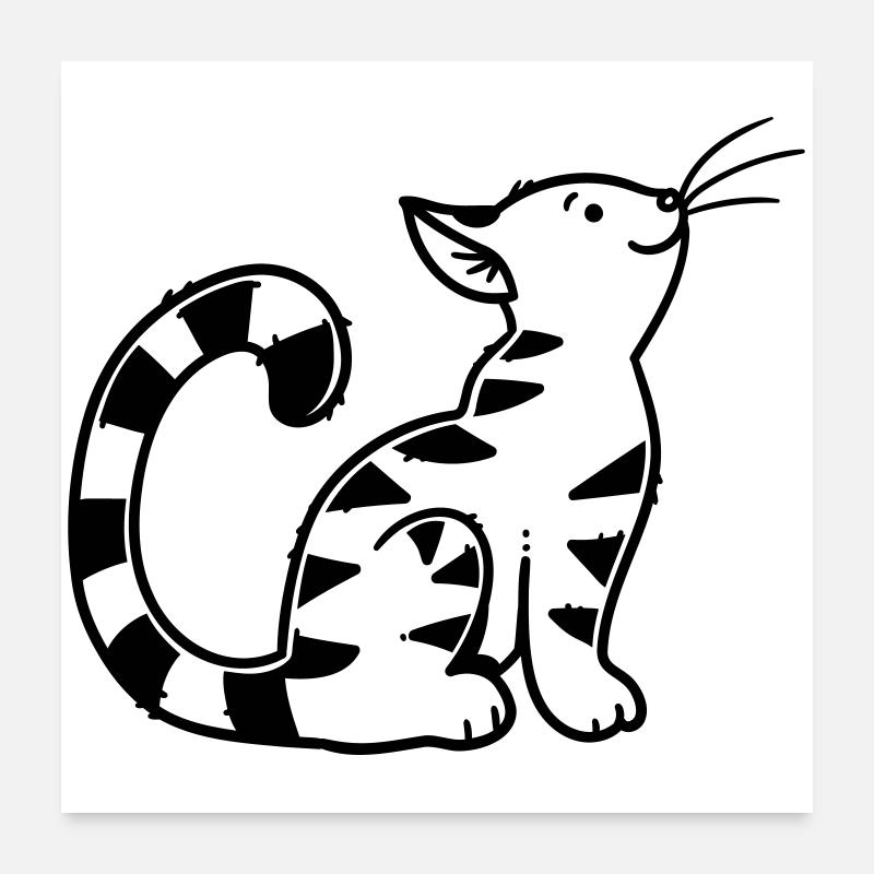 Chaton de dessin animé Poster 60 x 60 cm