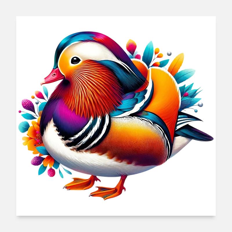 Mandarinente Poster 60x60 cm