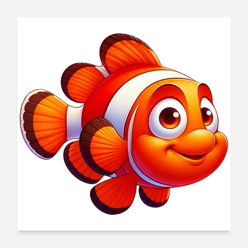 Poisson-clown Poster 60 x 60 cm