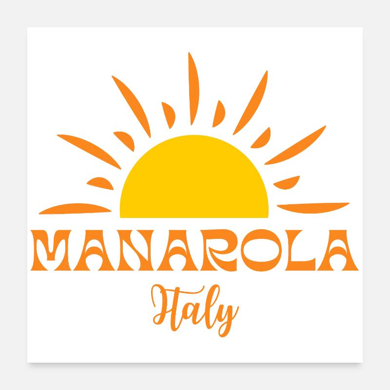 Manarola Italien Sonne Poster 60x60 cm