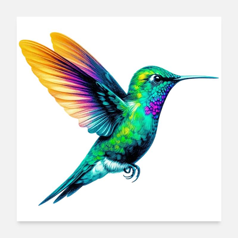 Kolibri Poster 60x60 cm