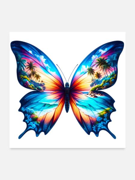 Butterfly - Poster 24" x 24" (60x60 cm) - white - Front