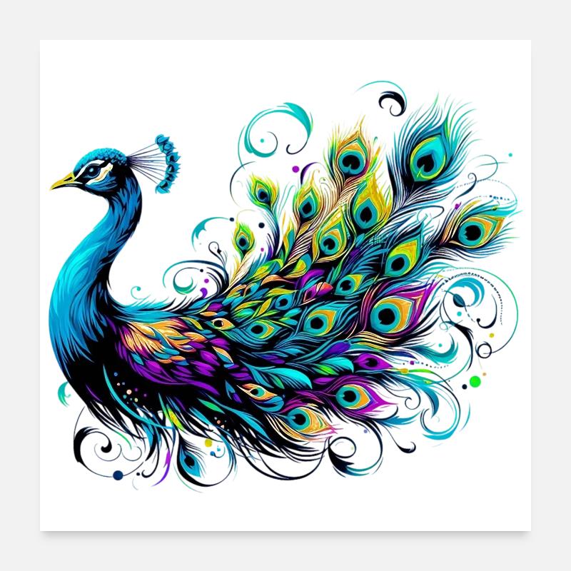 Pfau Poster 60x60 cm