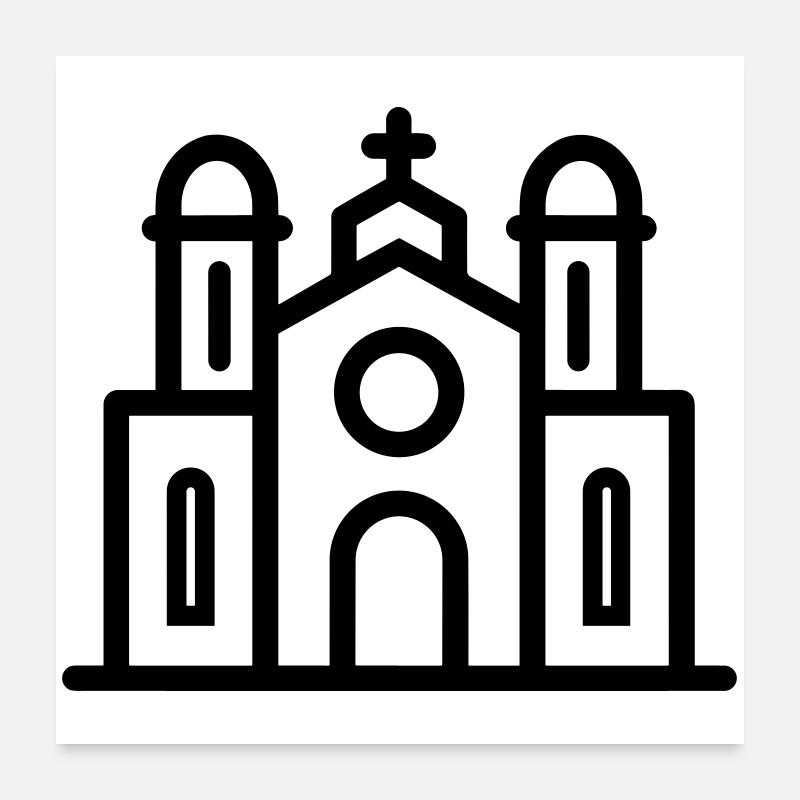 cathédrale Poster 60 x 60 cm