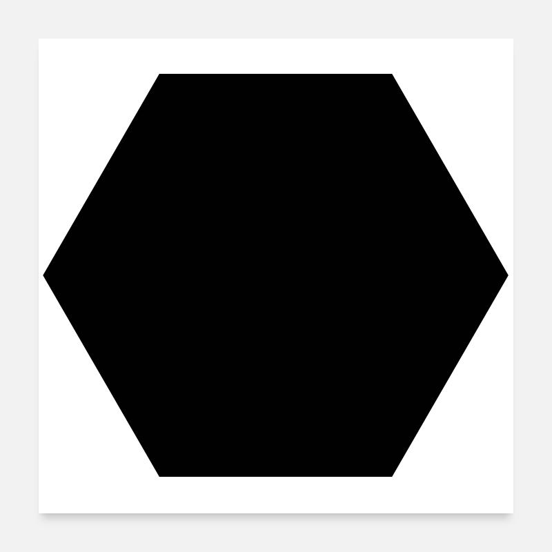 Hexagone Noir Poster 60 x 60 cm