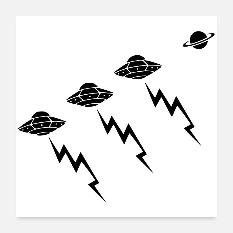 UFO Fleet Invasion Blitz Attack Poster 24" x 24" (60x60 cm)