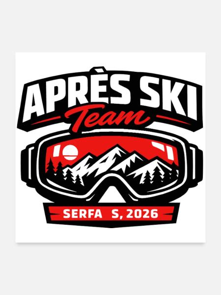 APRES SKI PARTY CREW - Lustiges Geschenk - Poster 60x60 cm - Weiß - Vorne
