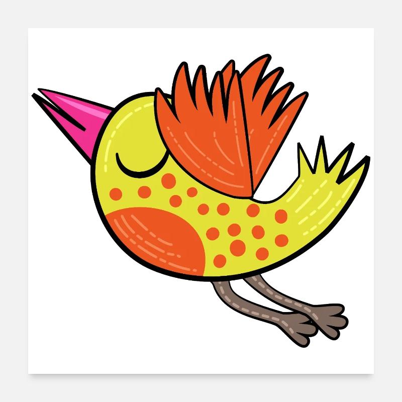 Petit Oiseau Jaune Poster 60 x 60 cm