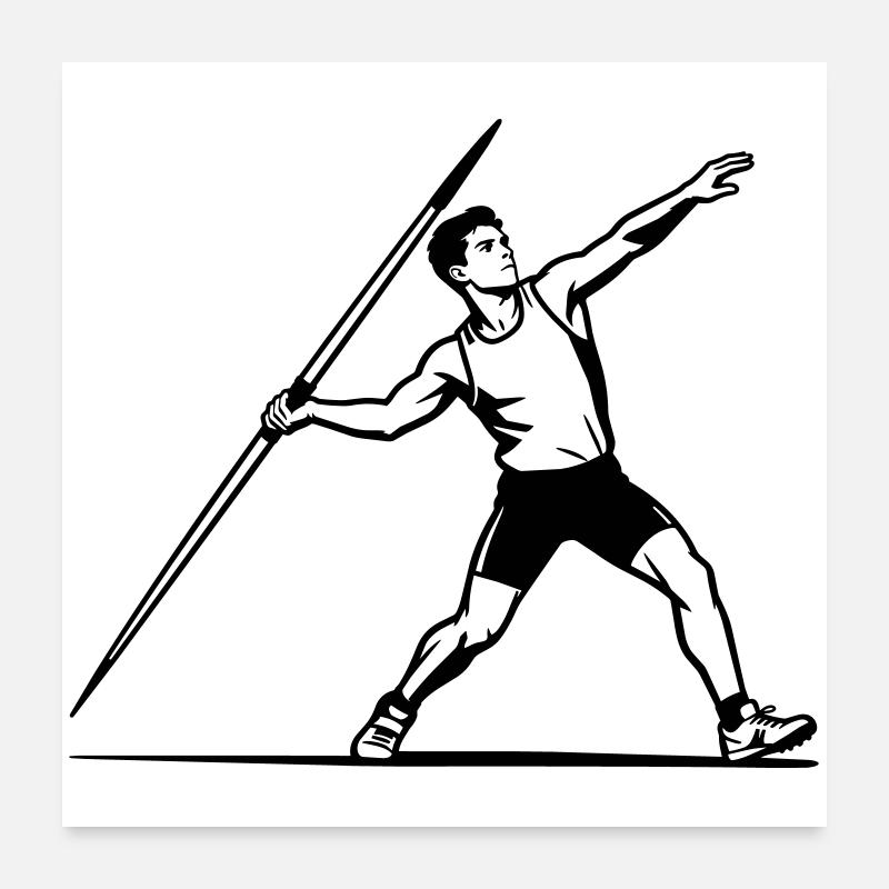 javelin throw Poster 24" x 24" (60x60 cm)