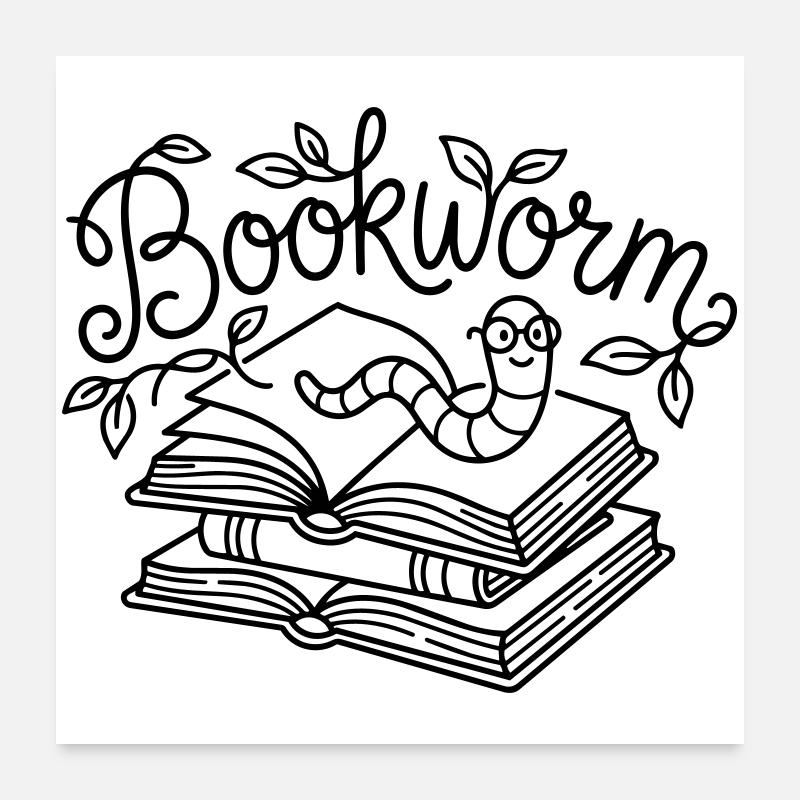 Rat de bibliothèque Poster 60 x 60 cm