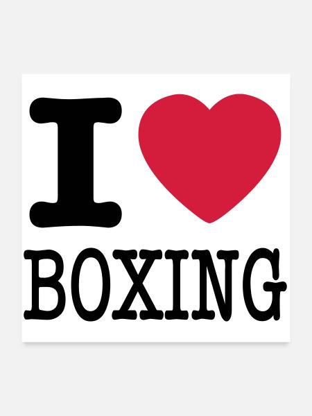 I love boxing / I love boxes - Poster 24" x 24" (60x60 cm) - white - Front