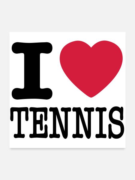 j'aime le tennis - Poster 60 x 60 cm - blanc - Devant