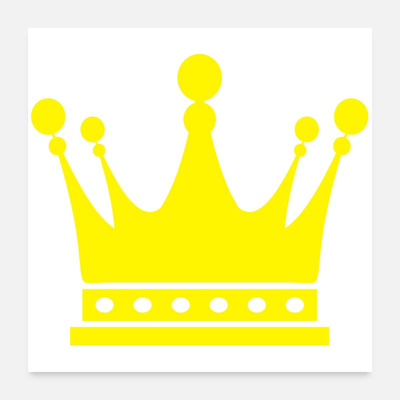 Krone / König / Crown / King - Poster 60x60 cm - Weiß