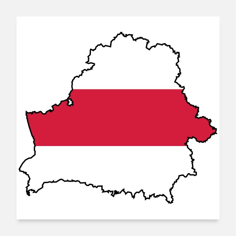 Silhouette of Belarus Poster 60x60 cm