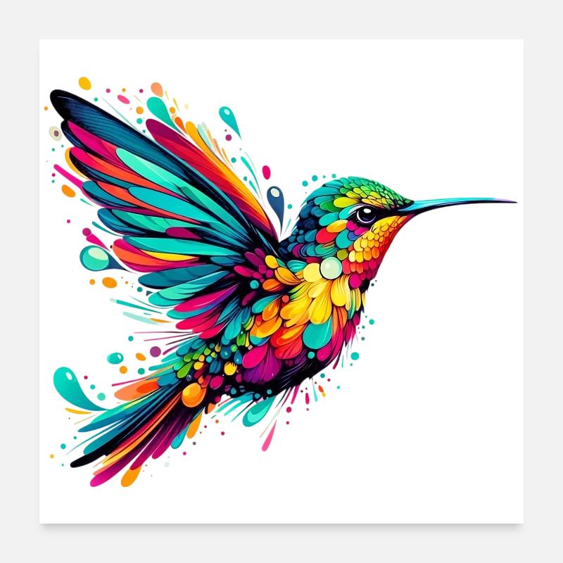 Kolibri Poster 60x60 cm