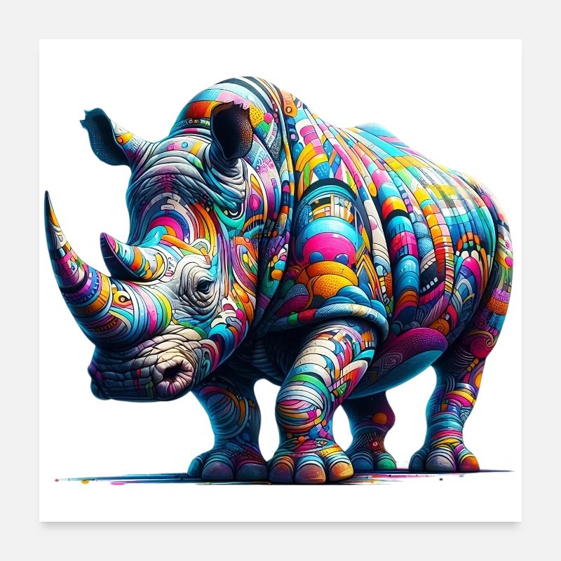 Nashorn Poster 60x60 cm