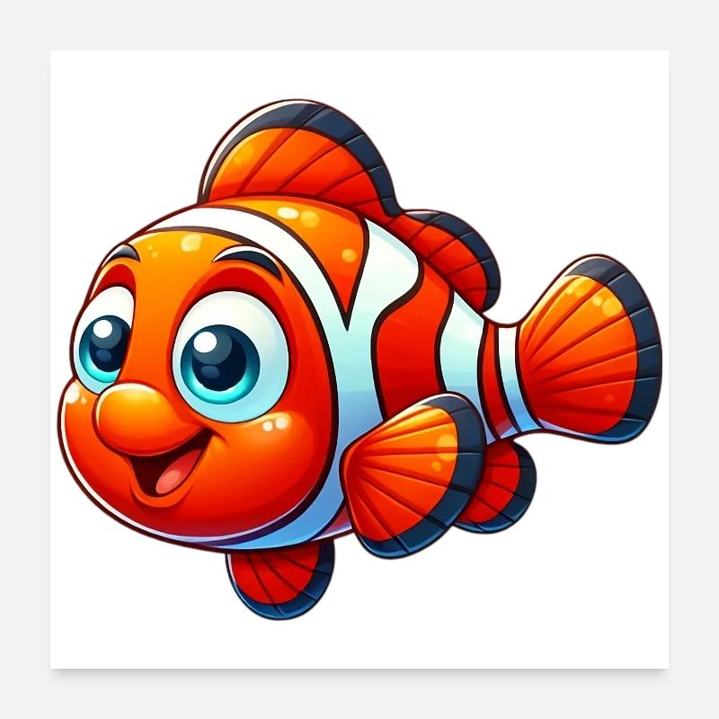 Poisson-clown Poster 60 x 60 cm