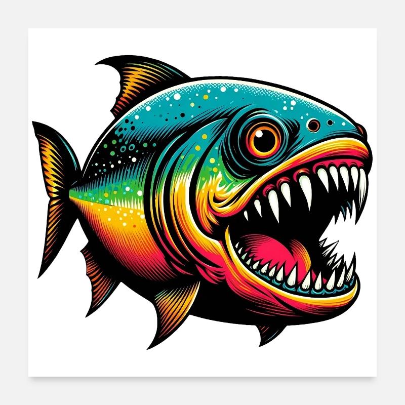 Piranha Poster 60 x 60 cm