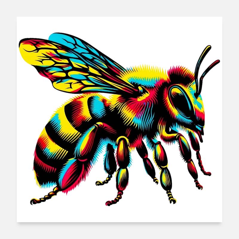 Bee Poster 24" x 24" (60x60 cm)