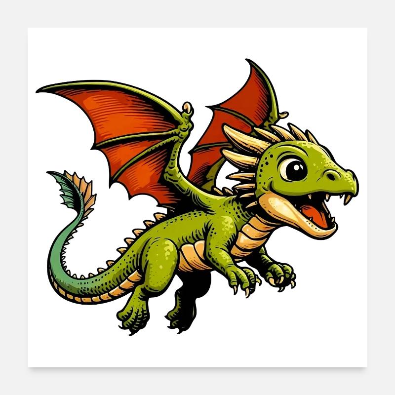 Drache Poster 60x60 cm