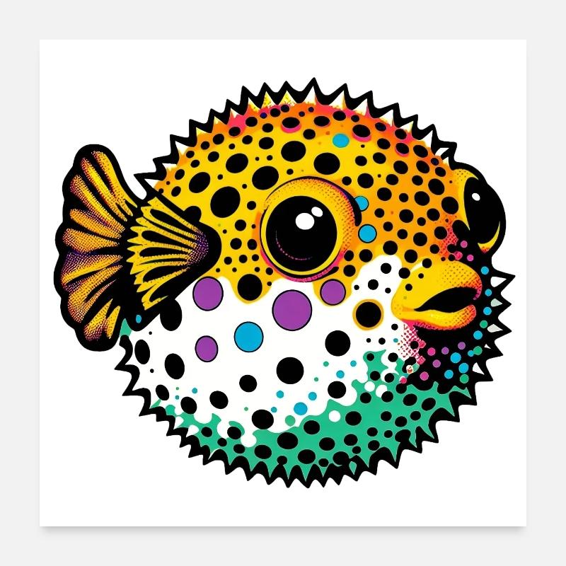 Kugelfisch Poster 60x60 cm