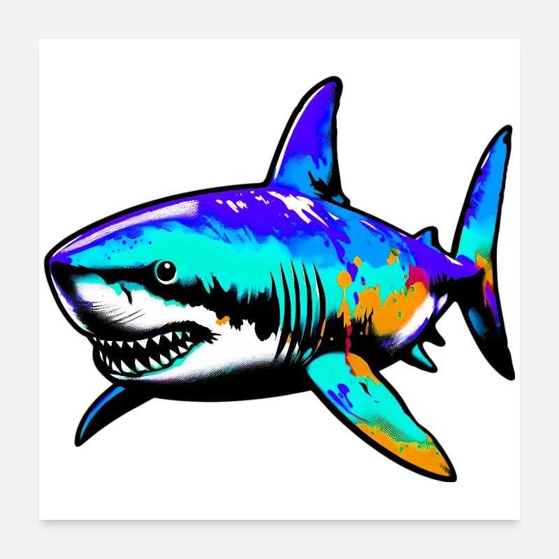 Shark Poster 24" x 24" (60x60 cm)