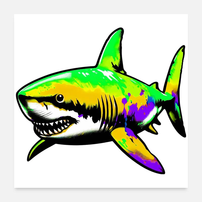 Shark Poster 24" x 24" (60x60 cm)
