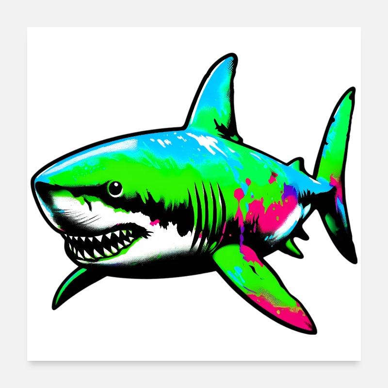Shark Poster 24" x 24" (60x60 cm)