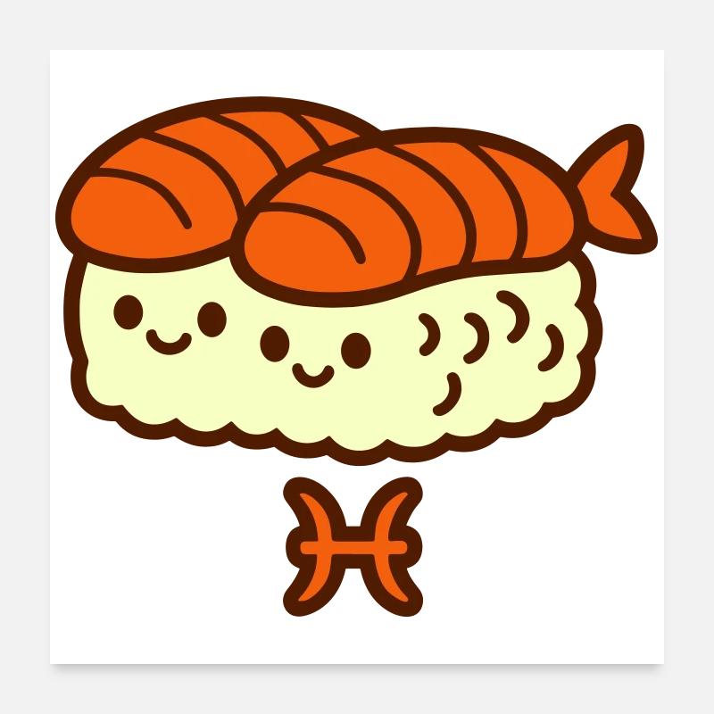 Poissons Zodiaque Foodie Poster 60 x 60 cm