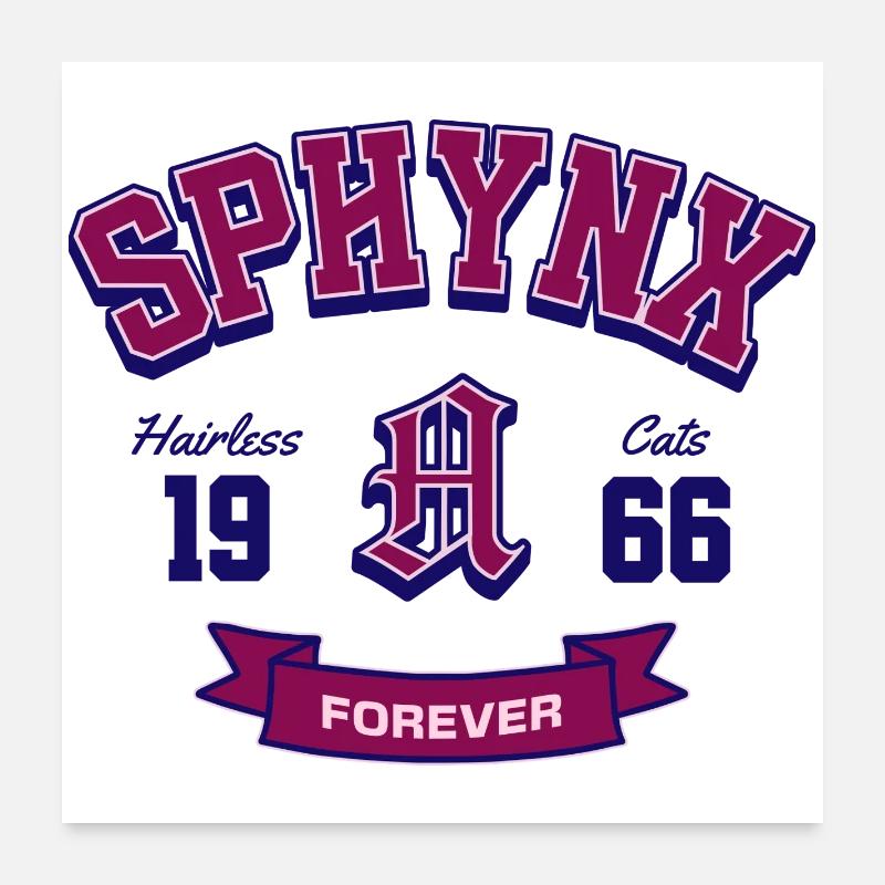Sphynx Cats Forever Classic Varsity Style Poster 24" x 24" (60x60 cm)