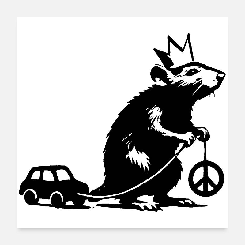 Re Ratto con Giocattolo Poster 60x60 cm