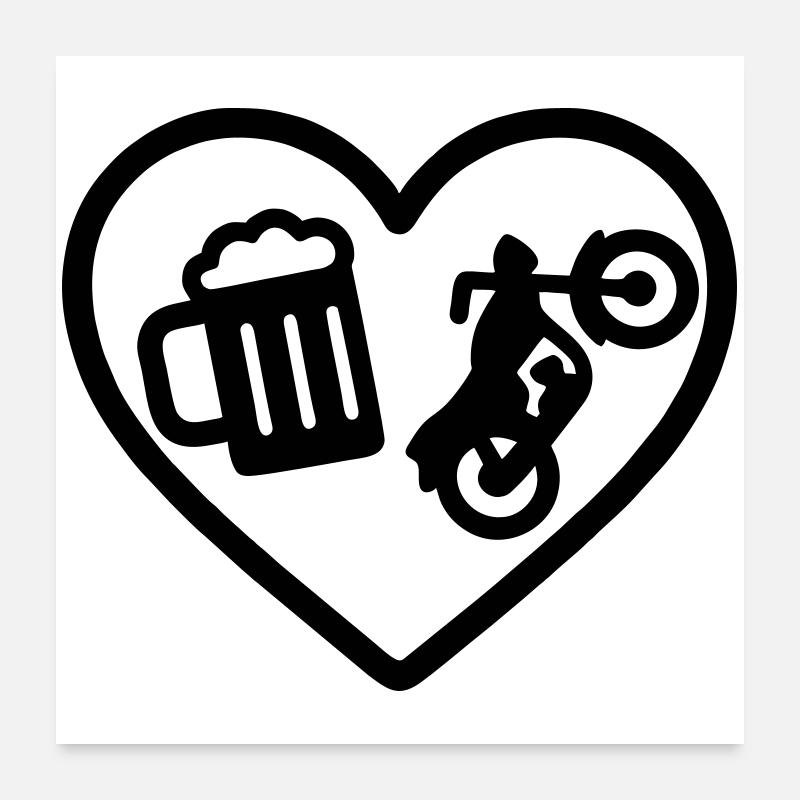 Cuore Moto Birra Poster 24" x 24" (60x60 cm)