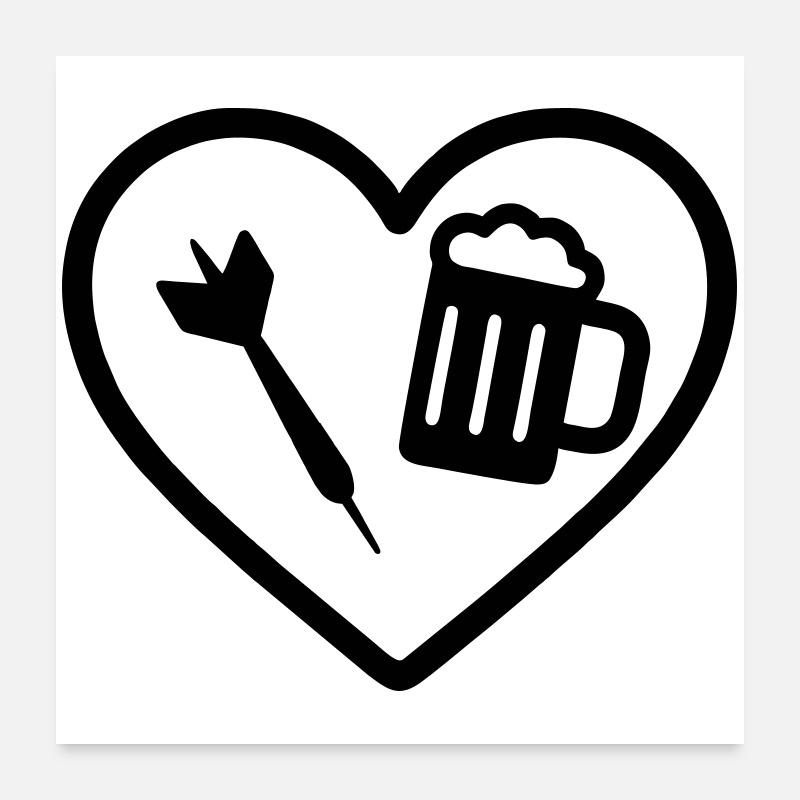 Bière Heart Darts Poster 60 x 60 cm