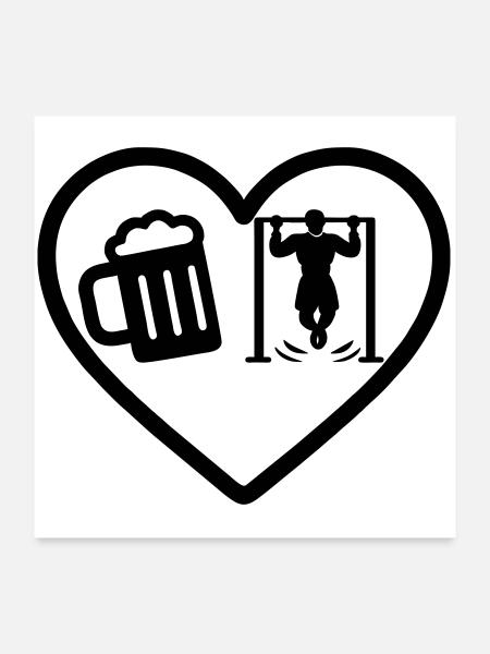 Bière d’entraînement Heart Street - Poster 60 x 60 cm - blanc - Devant