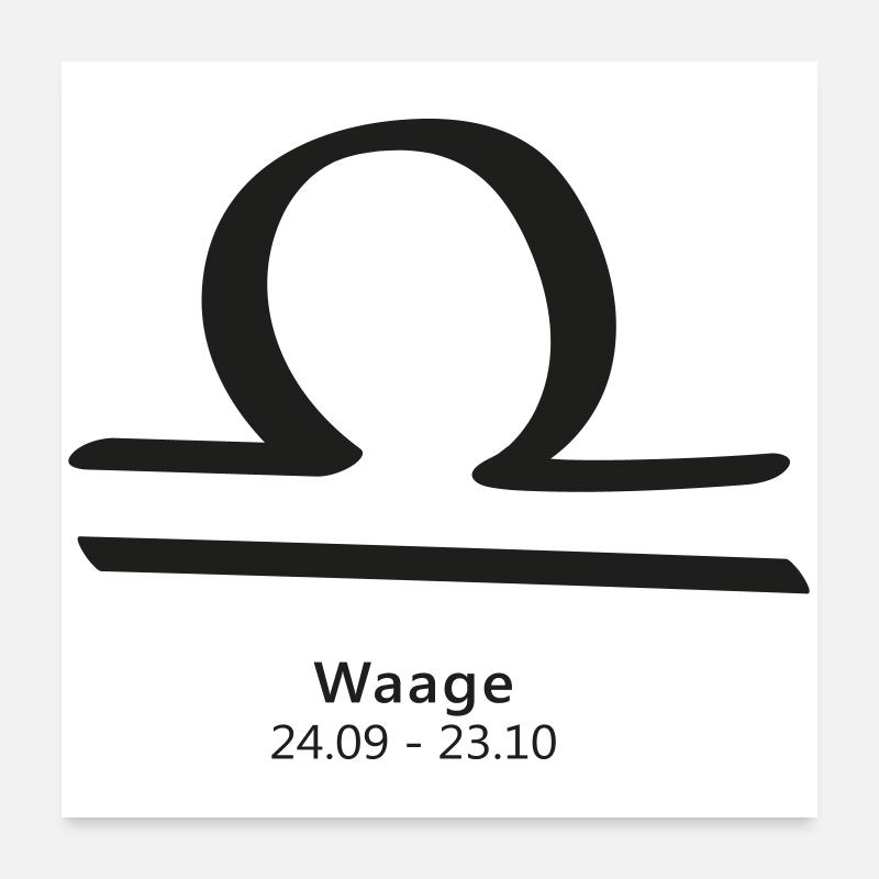 Waage Sternzeichen Symbol Poster 60x60 cm