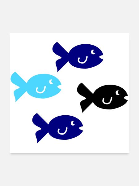 Pisces Silhouette - Poster 24" x 24" (60x60 cm) - white - Front