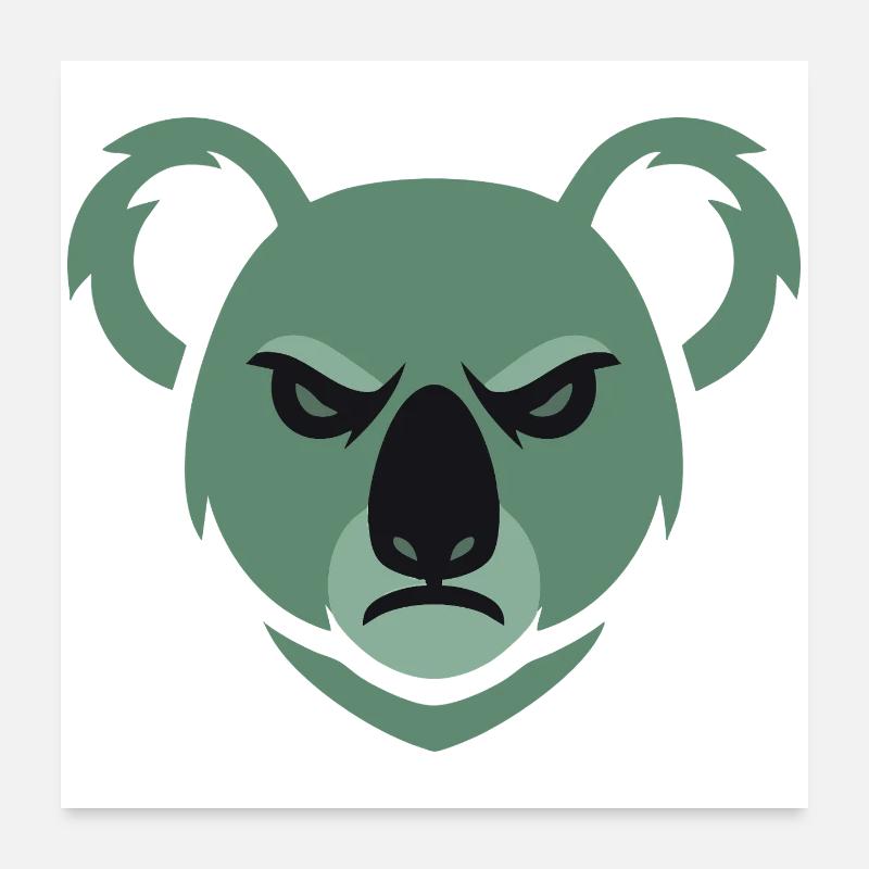 Koala en colère Poster 60 x 60 cm