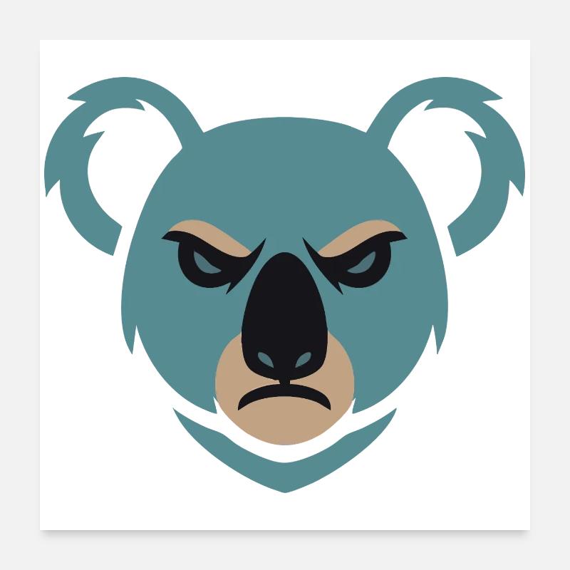 Koala en colère Poster 60 x 60 cm