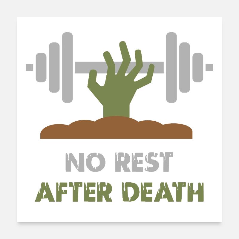 Zombie Workout Powerlifting Poster 60 x 60 cm