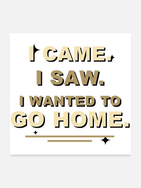 I Came I Saw I Wanted To Go Home - Poster 24" x 24" (60x60 cm) - white - Front
