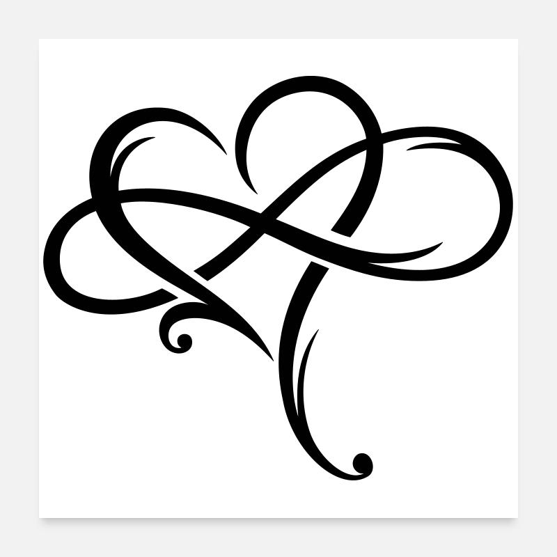 Signe de l'infini Amour infini Amour infini Amour Poster 60 x 60 cm