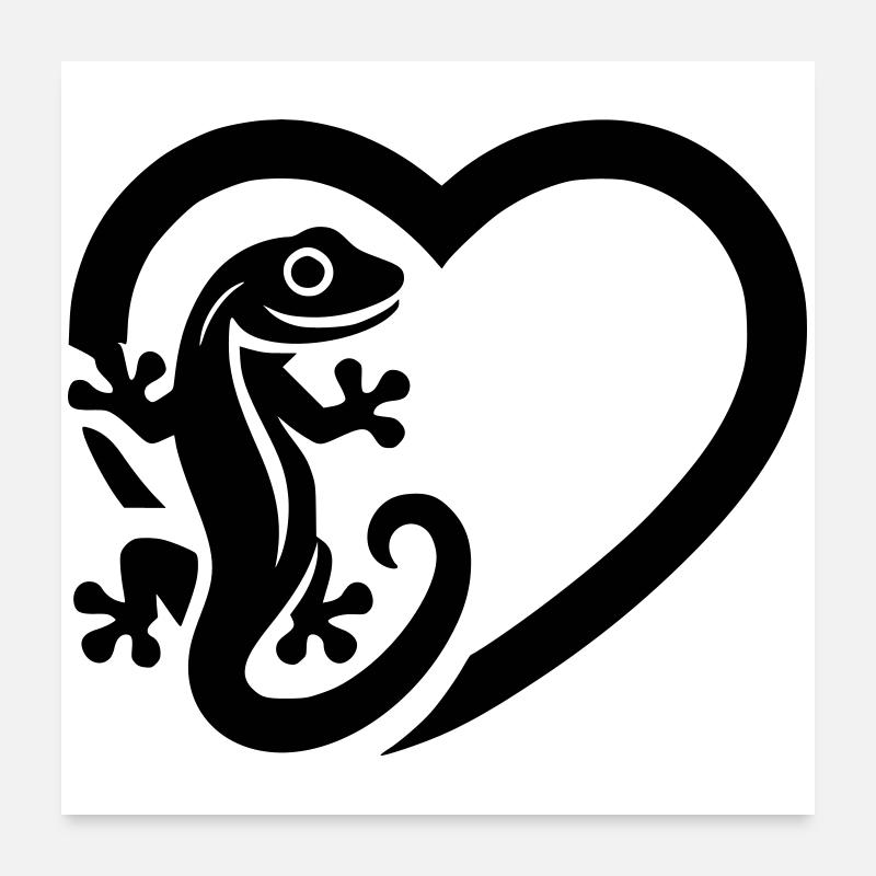 Gecko Amour Poster 60 x 60 cm