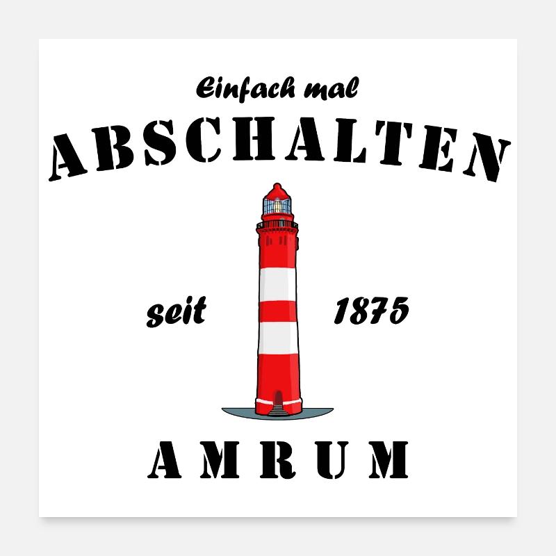 Leuchtturm auf Amrum, Einfach mal Abschalten Poster 60x60 cm