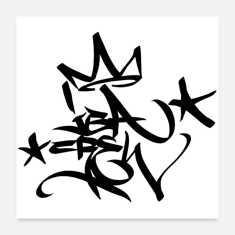 Graffiti Tag JGA Crew King 02 1C Poster 60x60 cm