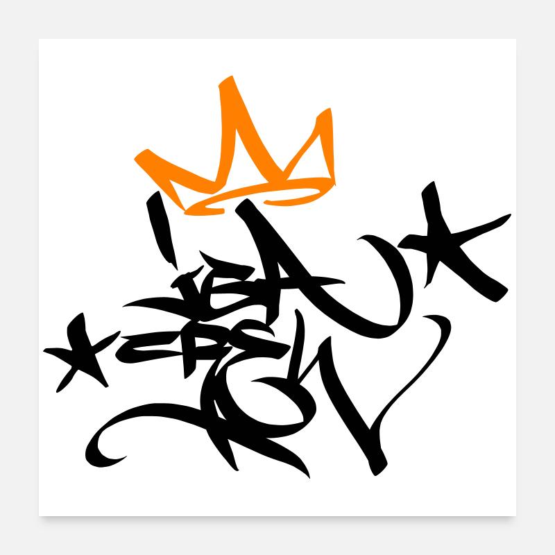 Graffiti Tag Enterrement de vie de garçon Crew King 02 2C Poster 60 x 60 cm