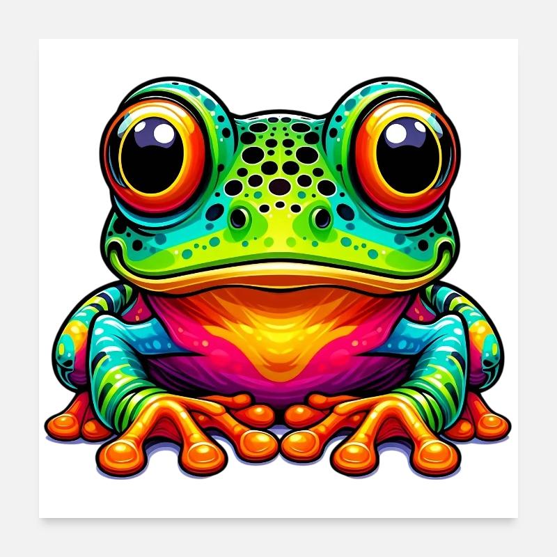 Grenouille - Poster 60 x 60 cm - blanc