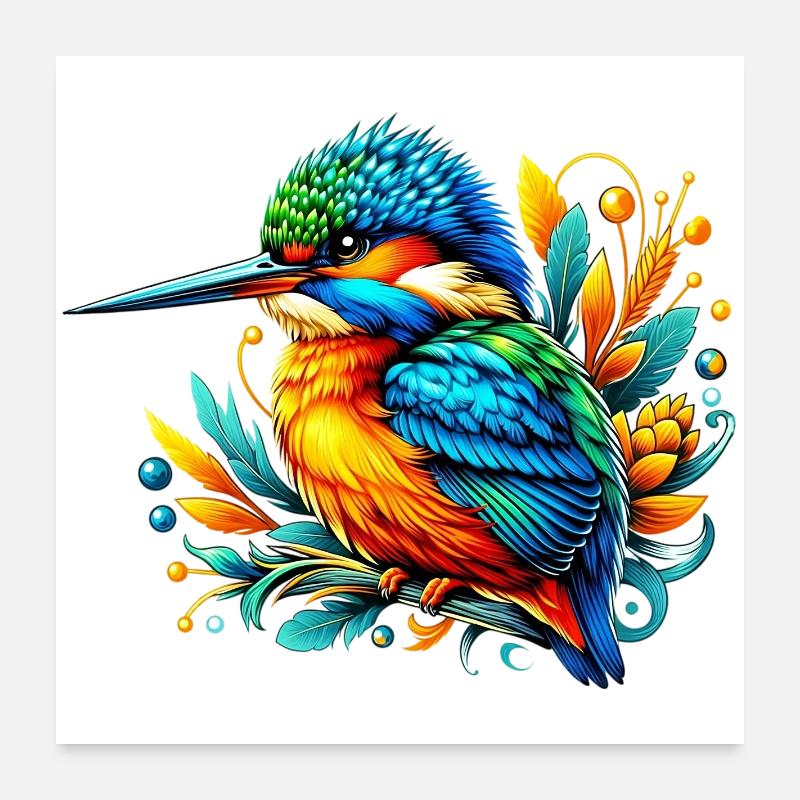 Martin-pêcheur Poster 60 x 60 cm