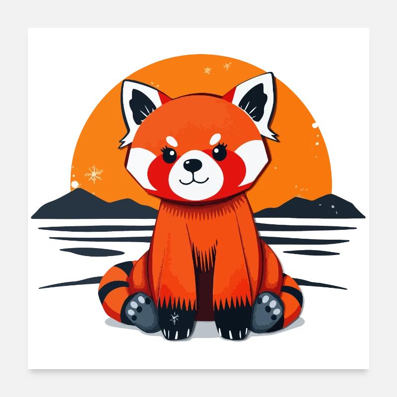 Charmant panda roux Poster 60 x 60 cm