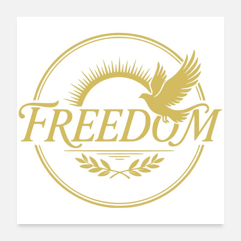 Liberty Bird Design with Sun Rays Poster 24" x 24" (60x60 cm)